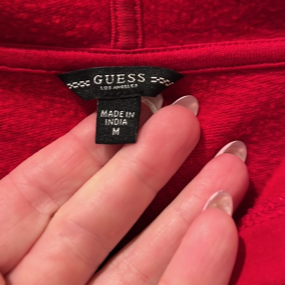 Guess red hoodie with velour logo - Picture 4 of 4